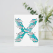 Tier Alphabet X-Ray Fisch Postkarte (Stehend Vorderseite)