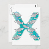 Tier Alphabet X-Ray Fisch Postkarte (Vorne/Hinten)