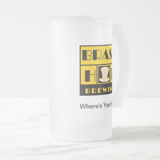 Tier-Brauenglasbier-Tasse #1 Mattglas Bierglas (VorderseiteRechts)