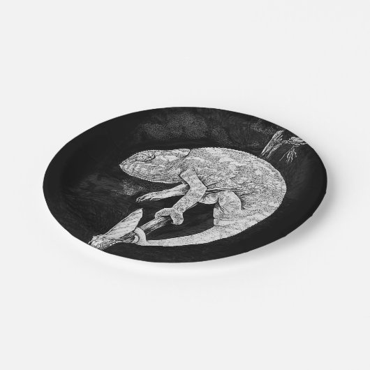 Tier-Chamäleon Pappteller (Schrägansicht)