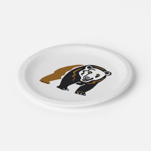 Tier - Cooler GRIZZLY Bär - Wildtiere - Party Pappteller (Schrägansicht)