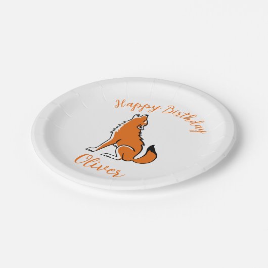 Tier - Cooler Rotfüßler - Happy Birthday - Pappteller (Schrägansicht)