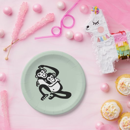 Tier - Cooles BONOBO - Schimpanse - Wildtiere - Pappteller (Party)