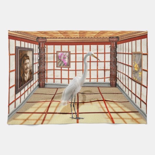 Tier - das Egret Handtuch (Horizontal)