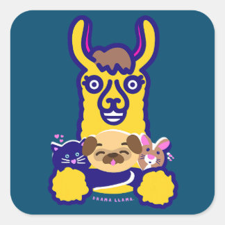 Tier, das Lieben Hund Quadratischer Aufkleber