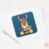 Tier, das Lieben Hund Quadratischer Aufkleber (Umschlag)