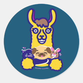 Tier, das Lieben Hund Runder Aufkleber