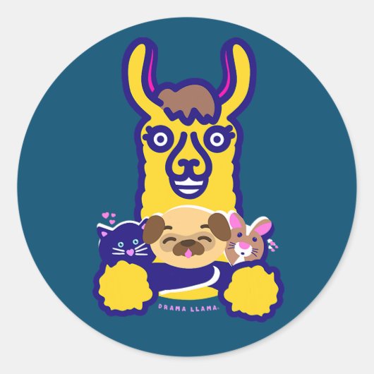 Tier, das Lieben Hund Runder Aufkleber (Vorderseite)