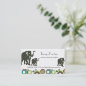 Tier-Dschungel-Mama-Elefant-Safari Telefonnummerkarte (Stehend Vorderseite)