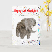 Tier Elephant Art Age Geburtstag Karte (Gelbe Blume)