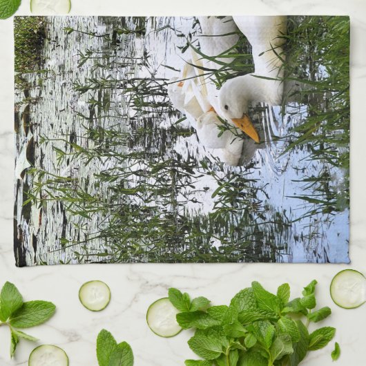 Tier Ententeich Geschirrtuch (Gefaltet)