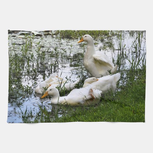 Tier Ententeich Geschirrtuch (Horizontal)
