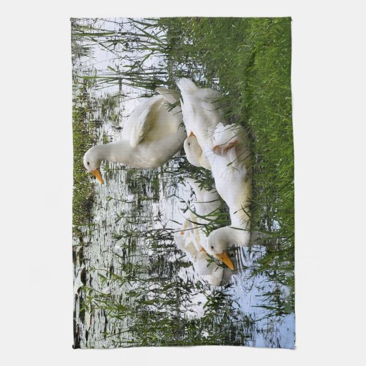 Tier Ententeich Geschirrtuch (Vertikal)