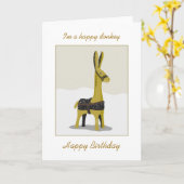 Tier, Esel. Geburtskarte Karte (Gelbe Blume)