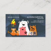 Tier-Familien, die blauen GartenSitter spielen Visitenkarte (Vorderseite)