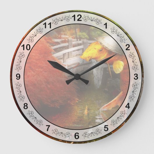 Tier - Fisch - Der wandernde Samurai Große Wanduhr (Vorderseite)