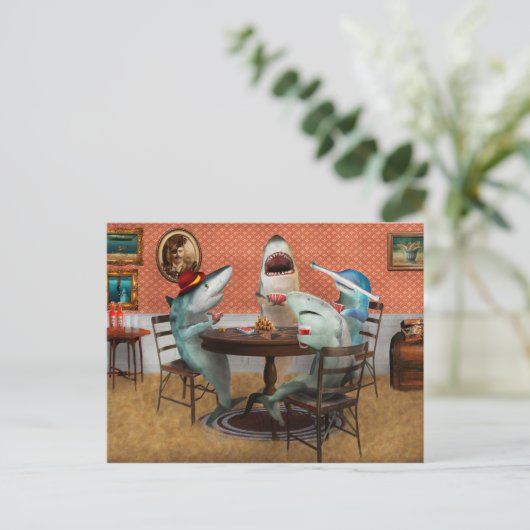 Tier - Fisch - Kartenhaie Postkarte (Stehend Vorderseite)