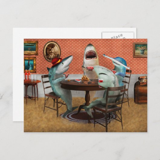 Tier - Fisch - Kartenhaie Postkarte (Vorne/Hinten)