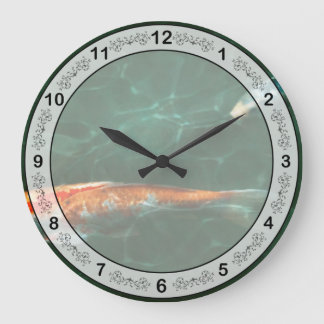 Tier - Fisch - Koi - Eine weitere Fischgeschichte Große Wanduhr