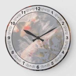 Tier - Fisch - Koi sein Große Wanduhr
