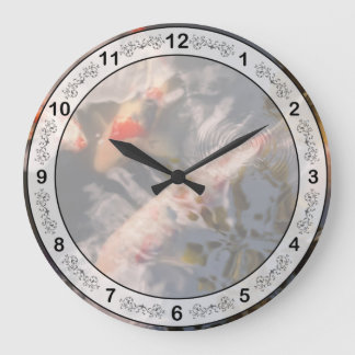 Tier - Fisch - Koi sein Große Wanduhr
