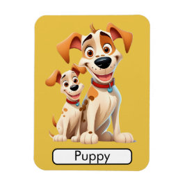 Tier Flashcard Dog/Welpe, Kinder, Lernen Magnet