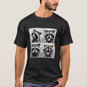 Tier-Fotobooth Lustiger Waschbär Rock On Selfie Re T-Shirt