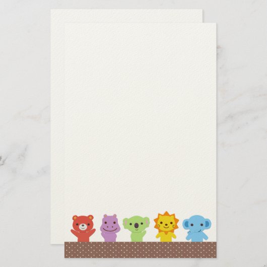 Tier-Freund-Briefpapier Briefpapier (Vorne/Hinten)