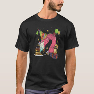 Tier Geburtstagsfeier Vogel Rosa Flamingo T-Shirt