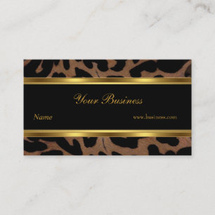 Tier Gold Schwarz Streifen Elegant Klassisch 2 Visitenkarte