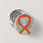 Tier Grausamkeit Orange Bewusstsein Ribbon Angel B Button (Vorne & Hinten)
