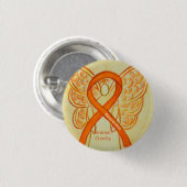Tier Grausamkeit Orange Bewusstsein Ribbon Angel B Button (Vorne & Hinten)