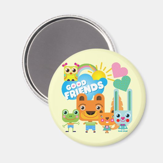 Tier-gute Freunde Magnet (Vorderseite/Rückseite)