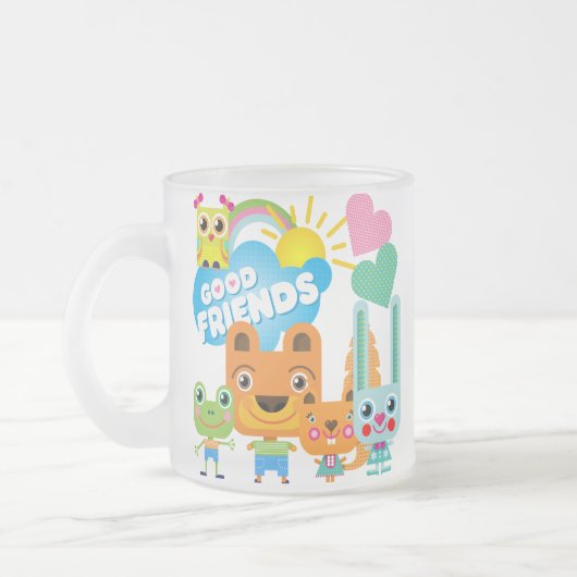 Tier-gute Freunde Mattglastasse (Links)