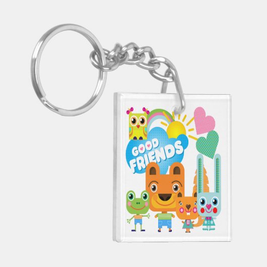 Tier-gute Freunde Schlüsselanhänger (Vorderseite links)