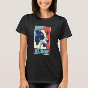 Tier Huhn Schwein Kuh Ja Vegan Vegetarier Retro T-Shirt