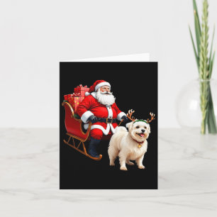Tier Hund Liebhaber Santa Schlitten Malteser Rennt Karte
