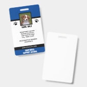 Tier-ID des Blue & Black Emotional Support Service Ausweis (Vorder- & Rückseite)