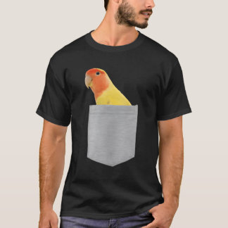 Tier in der Tasche rosaroten Lovebird T-Shirt