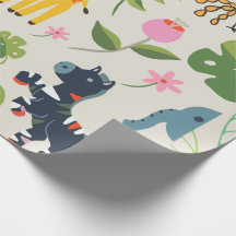 Tier Jungle Pastel Leaf Muster