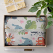 Tier Jungle Pastel Leaf Muster Seidenpapier (Geschenk)