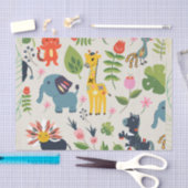 Tier Jungle Pastel Leaf Muster Seidenpapier (Handwerk)
