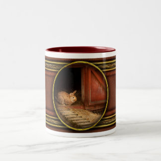 Tier - Kaninchen - Eierbacken zu Ostern Zweifarbige Tasse