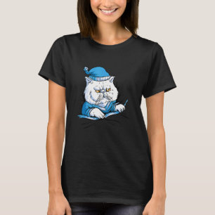 Tier Katze Schlafend Schlaf Für Zuhause Pyjama Nac T-Shirt