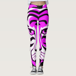 Tier-Leggings Tiger der Cartoon-Fantasie lila Leggings