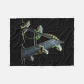 Tier Leguane Vintage Rap Hip-Hop Fleecedecke (Vorderseite (Horizontal))
