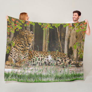 Tier Leopard Katze (150 cm X 200 cm) Fleece-Decke Fleecedecke