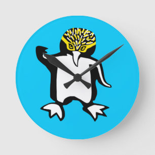 Tier Lover! Coole niedliche PENGUIN Runde Wanduhr