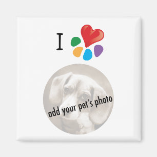 Tier Lover_I Herz Fotoschablone Ihres Haustieres Magnet