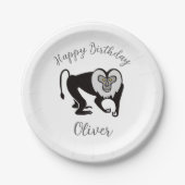 Tier - Löwenschwanz MACAQUE - Wildtiere - Party Pappteller (Vorderseite)